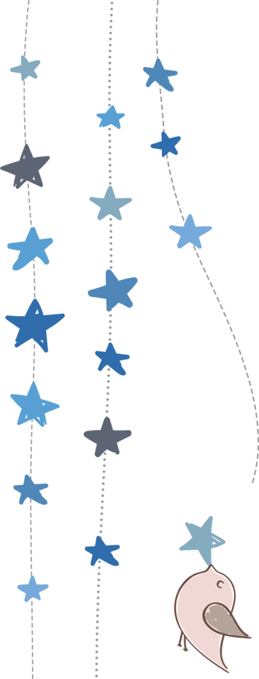 Tapis vinyle pour enfants étoiles bleues et oiseau - TenStickers