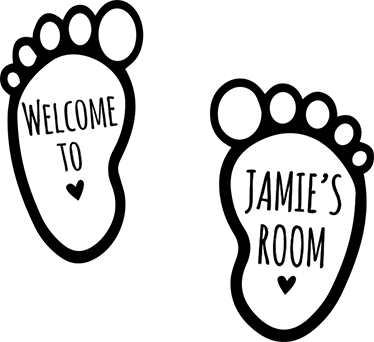 Tapis vinyle pour enfants empreintes de bébé avec nom - TenStickers