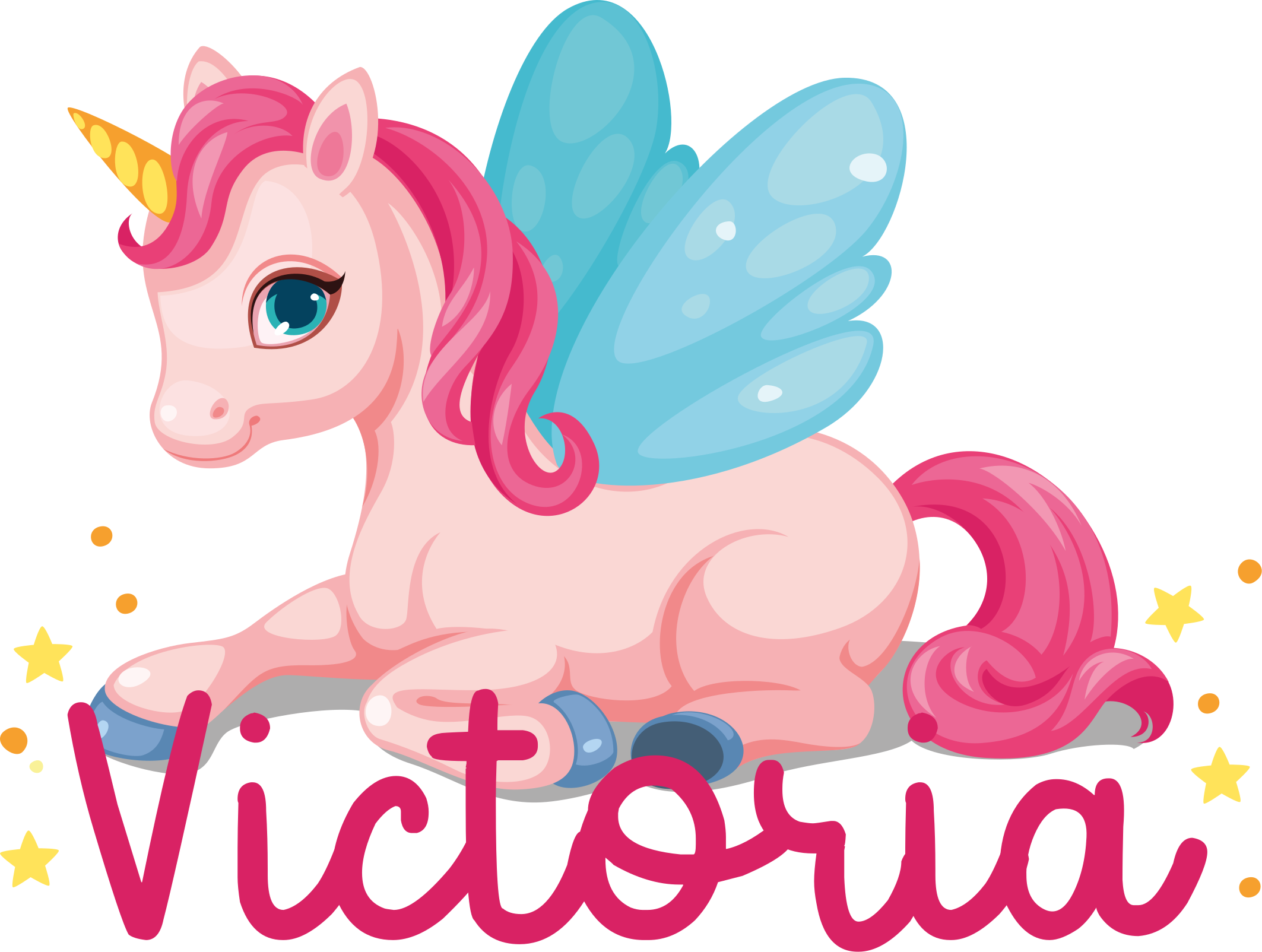 Tapis vinyle pour enfants licorne rose drôle et joyeuse - TenStickers