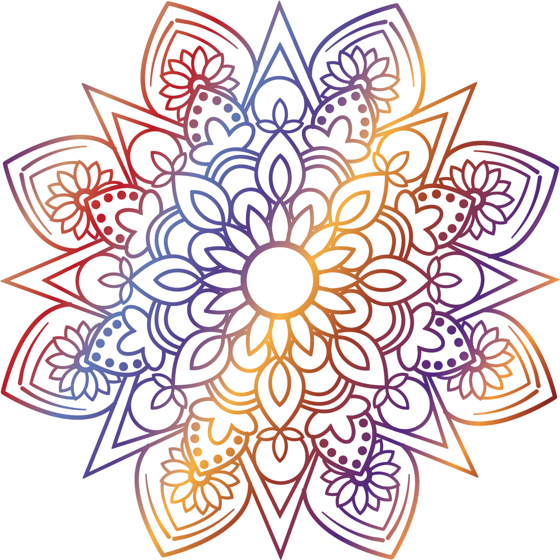 Tapis vinyle chambre mandala flamboyant vibrant - TenStickers