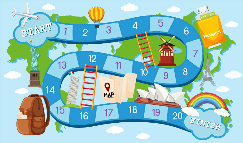 Tapis vinyle jeux autour du monde - TenStickers