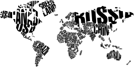 Tapis vinyle carte du monde avec noms de pays - TenStickers