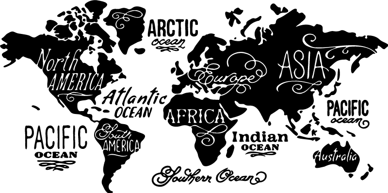 Tapis vinyle carte du monde avec détails - TenStickers