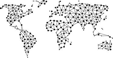 Tapis vinyle carte du monde points connectés - TenStickers