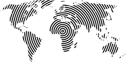Tapis vinyle carte du monde texture concentrique - TenStickers
