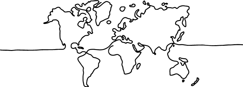 Tapis vinyle carte du monde en art linéaire - TenStickers