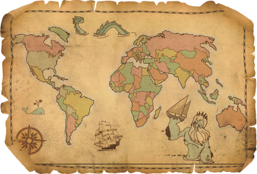 Tapis vinyle carte du monde design vintage ancien - TenStickers