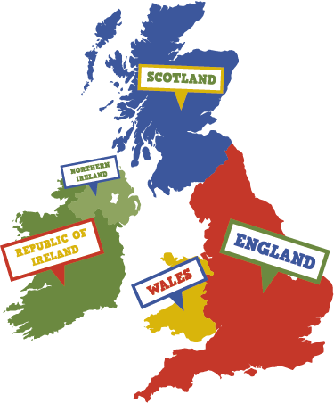 Tapis vinyle carte du monde grande-bretagne colorée - TenStickers