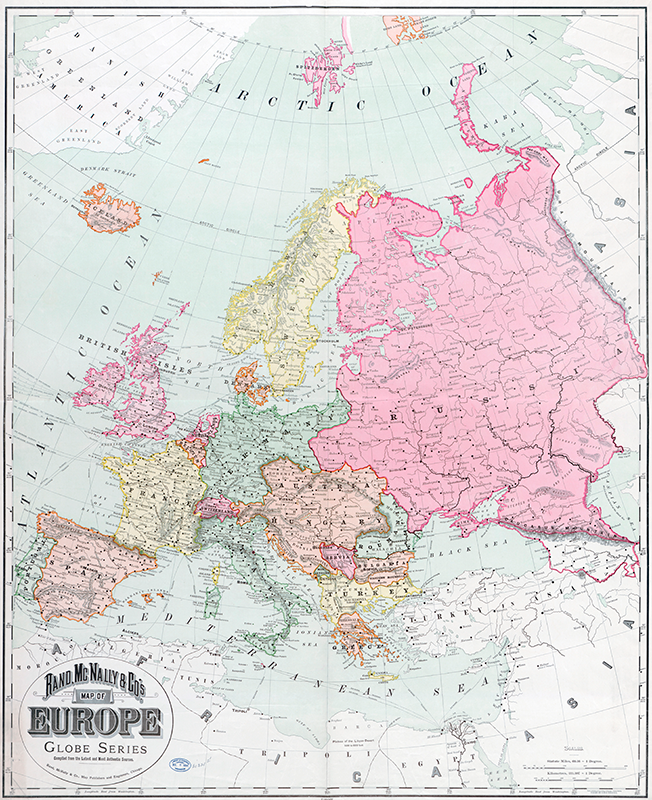 Tapis vinyle carte du monde europe 1900 - TenStickers