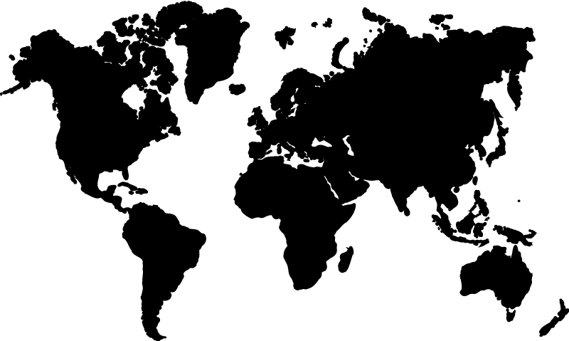 Tapis vinyle carte du monde monochrome - TenStickers
