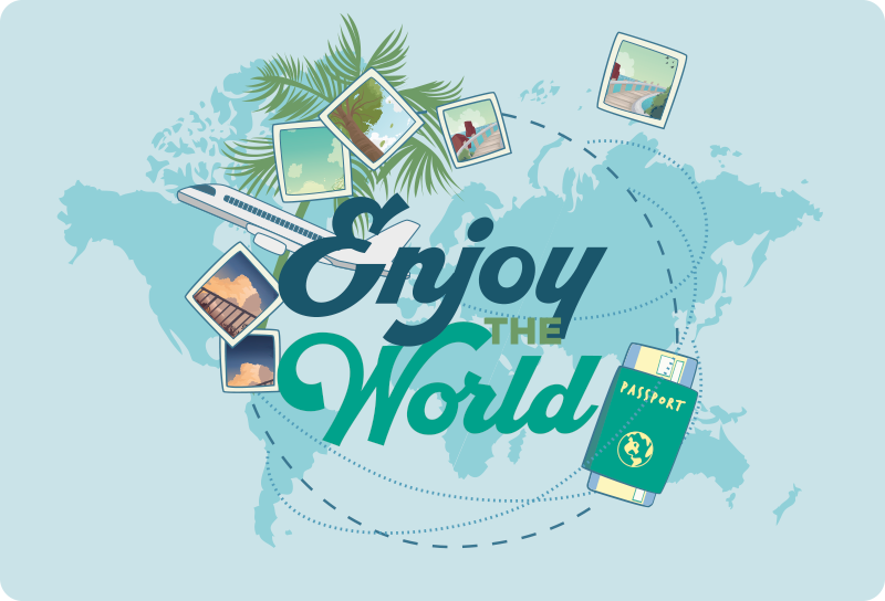 Tapis vinyle carte du monde profitez de la carte du monde - TenStickers