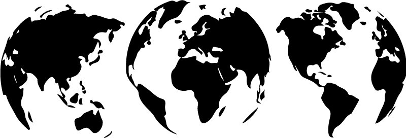 Tapis vinyle carte du monde 3 cartes de continents - TenStickers