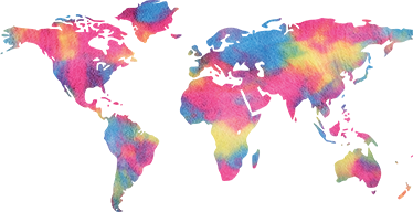 Tapis vinyle carte du monde design tie and dye - TenStickers