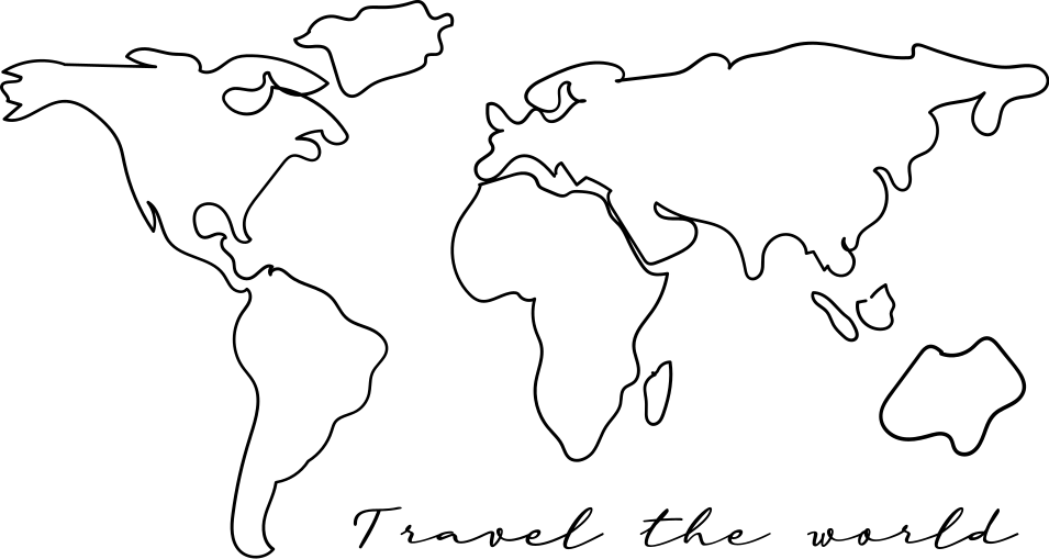 Tapis vinyle carte du monde avec texte voyage - TenStickers