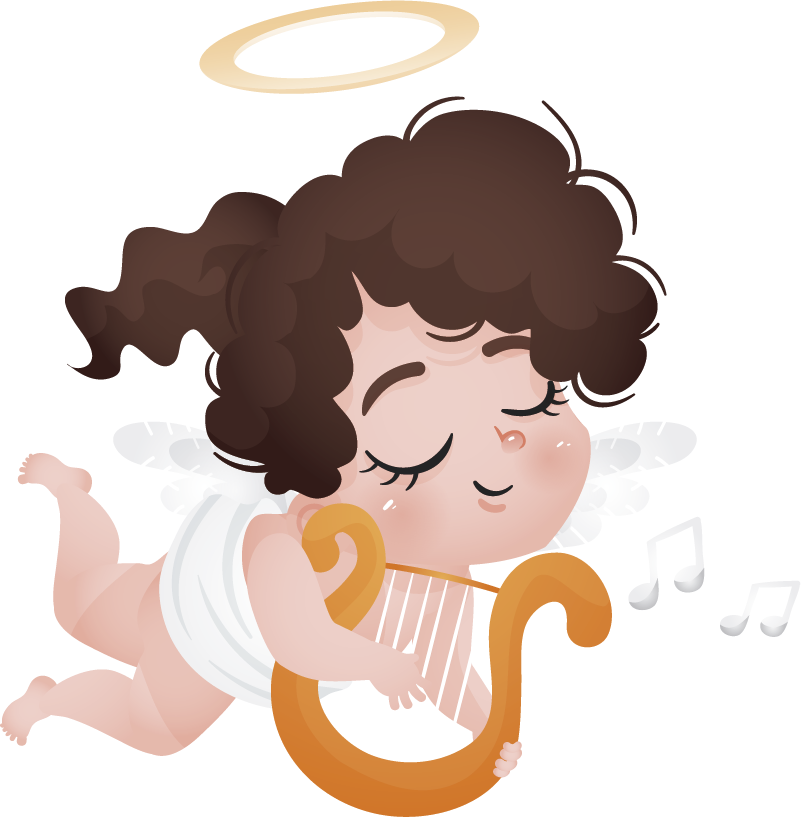 Tapis vinyle pour enfants jouant de l'harpe - TenStickers