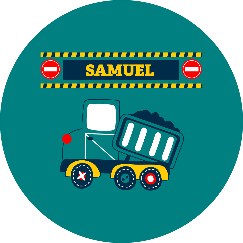 Tapis vinyle pour enfants camion de chantier personnalisé - TenStickers