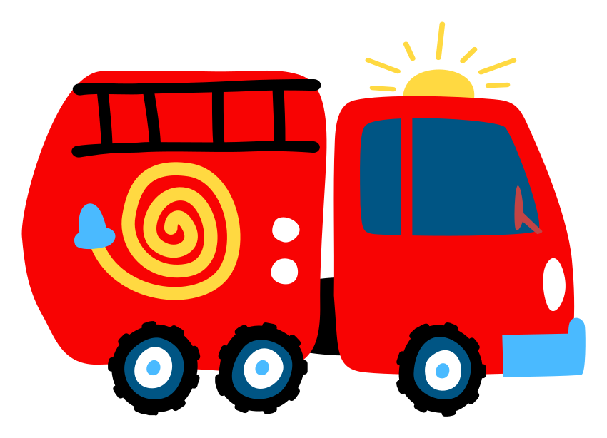 Tapis vinyle pour enfants véhicule rouge ludique - TenStickers