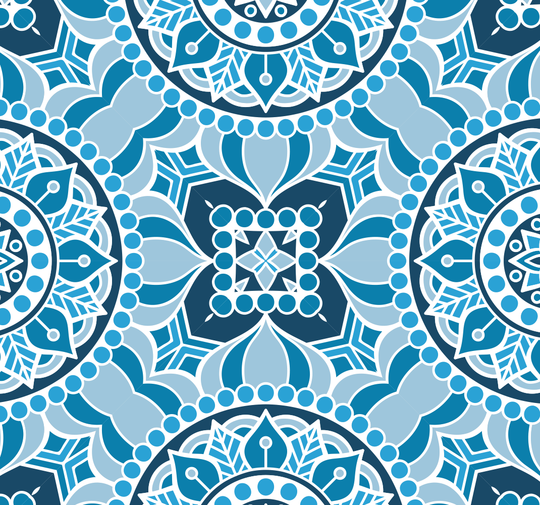 Tapis vinyle salle de bain style mandala - TenStickers