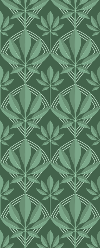 Tapis vinyle salle de bain bouteille verte feuilles - TenStickers