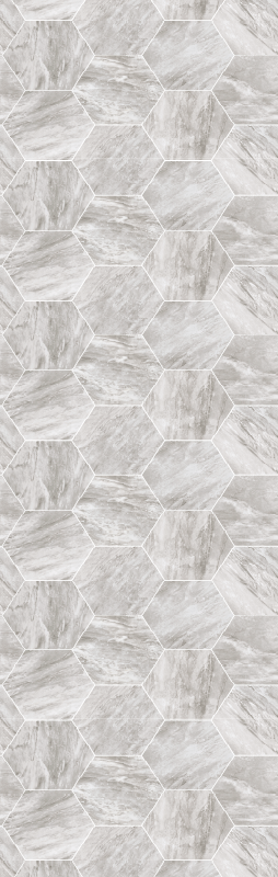 Tapis vinyle salle de bain motif hexagonal marbre or - TenStickers