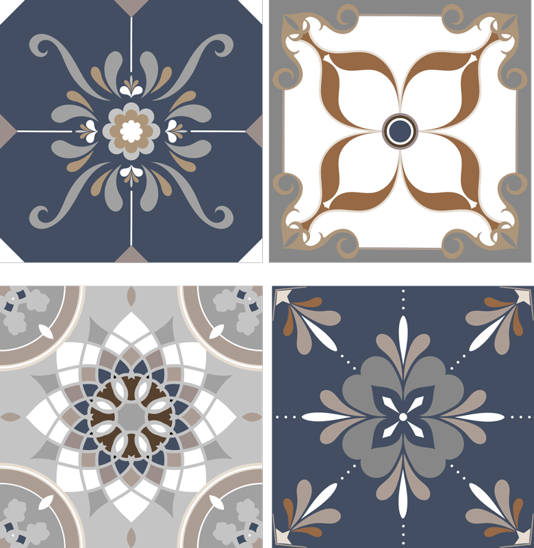 Tapis vinyle salle de bain fleurs classiques - TenStickers