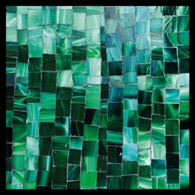Tapis vinyle salle de bain mosaïque verte dégradée - TenStickers