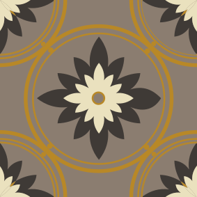 Tapis vinyle salle de bain motif ciment hydraulique marron - TenStickers
