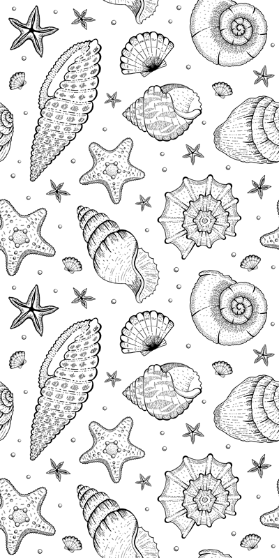 Tapis vinyle salle de bain vie marine et coquillages - TenStickers