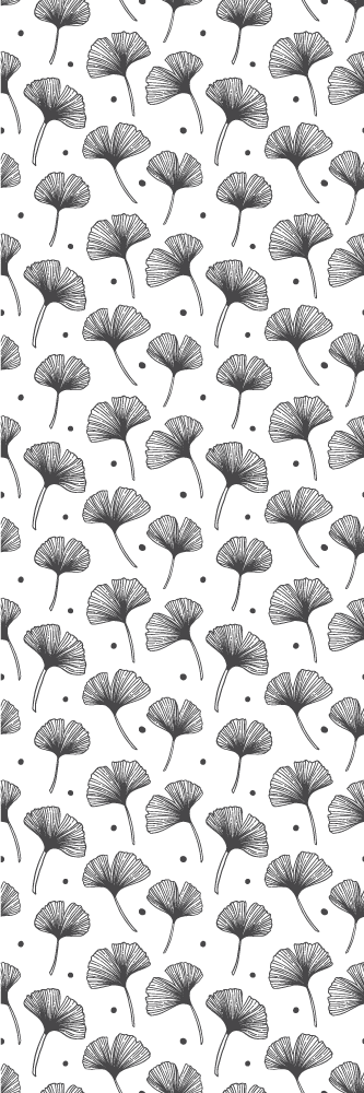 Tapis vinyle salle de bain motif feuilles de ginkgo - TenStickers