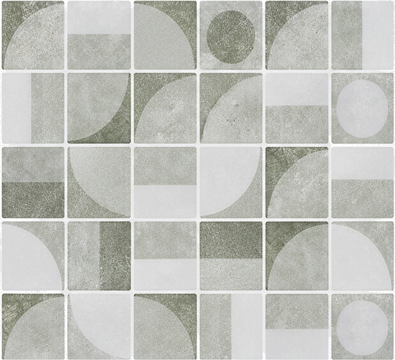 Tapis vinyle salle de bain formes entrelacées gris abstrait - TenStickers