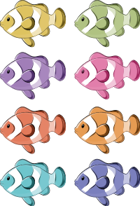 Tapis vinyle salle de bain autocollants poissons clown - TenStickers