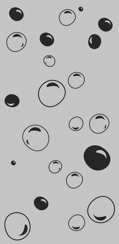 Tapis vinyle salle de bain motifs bulles translucides - TenStickers