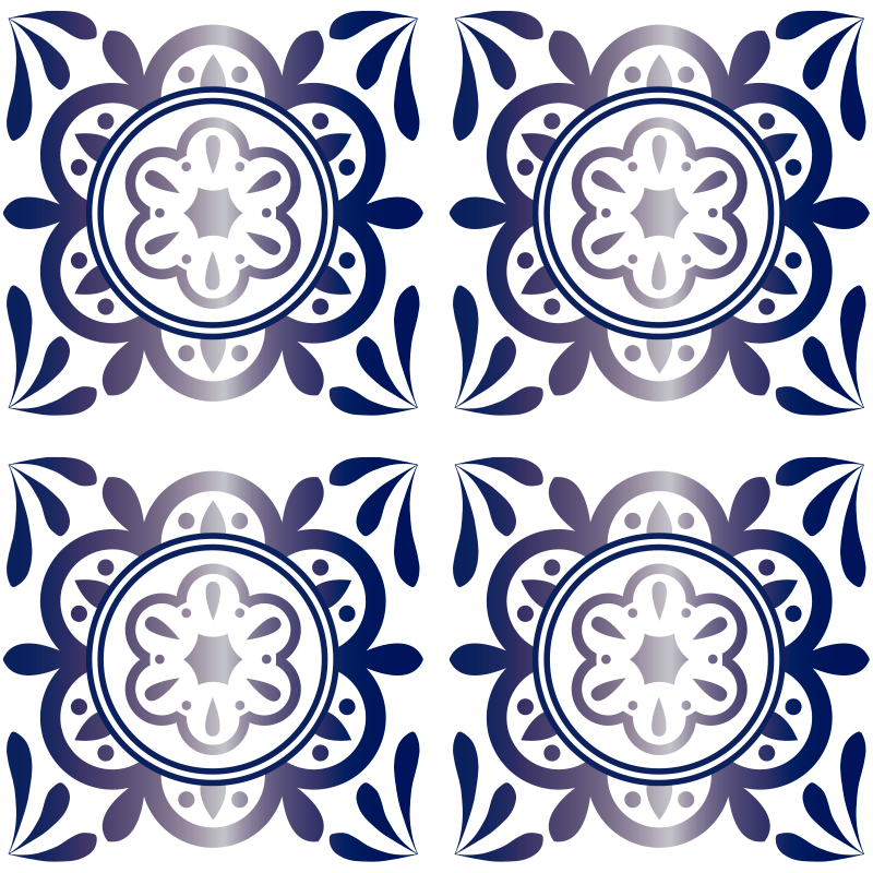 Tapis vinyle cuisine carreaux espagnols bleu antique - TenStickers