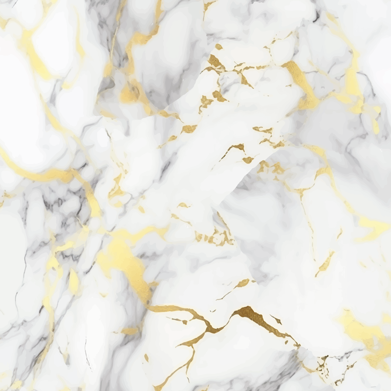 Tapis vinyle cuisine marbre blanc veiné d'or - TenStickers