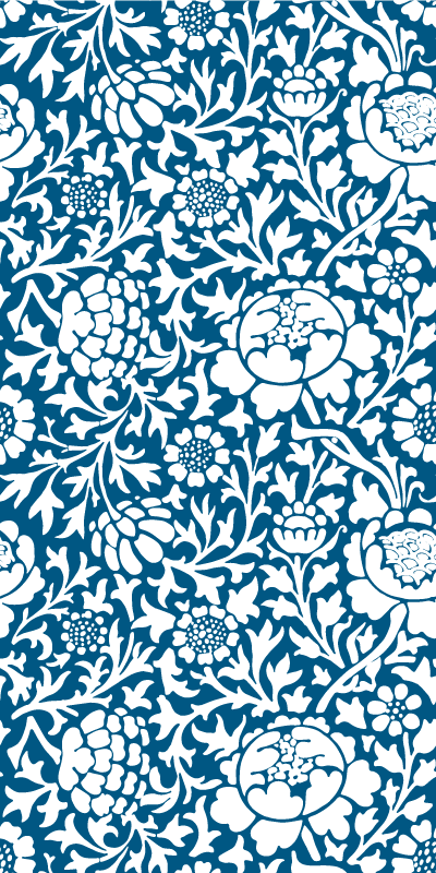 Tapis vinyle cuisine flore marine bleue - TenStickers