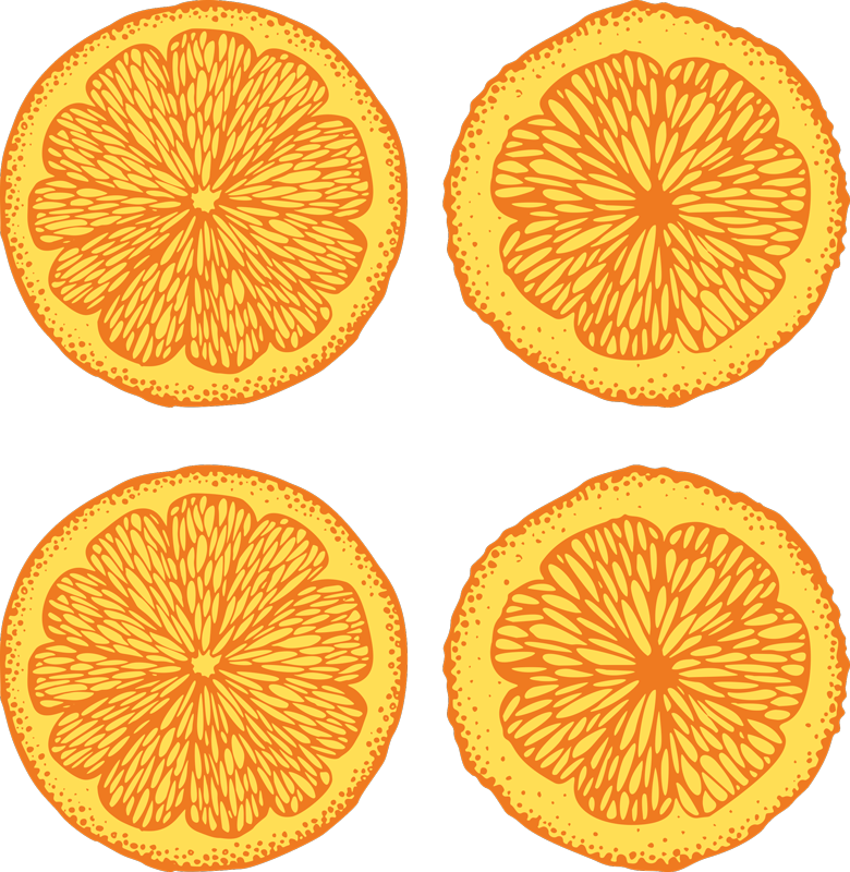 Tapis vinyle cuisine motif dessiné à la main orange - TenStickers