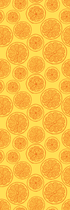 Tapis vinyle cuisine motif dessiné à la main orange - TenStickers