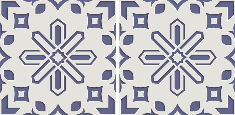 Tapis vinyle cuisine motifs carreaux ciment bleus et blancs - TenStickers