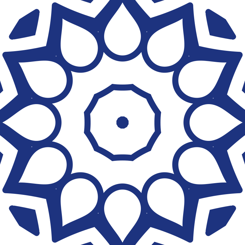 Tapis vinyle cuisine fleurs mandala bleu delft - TenStickers
