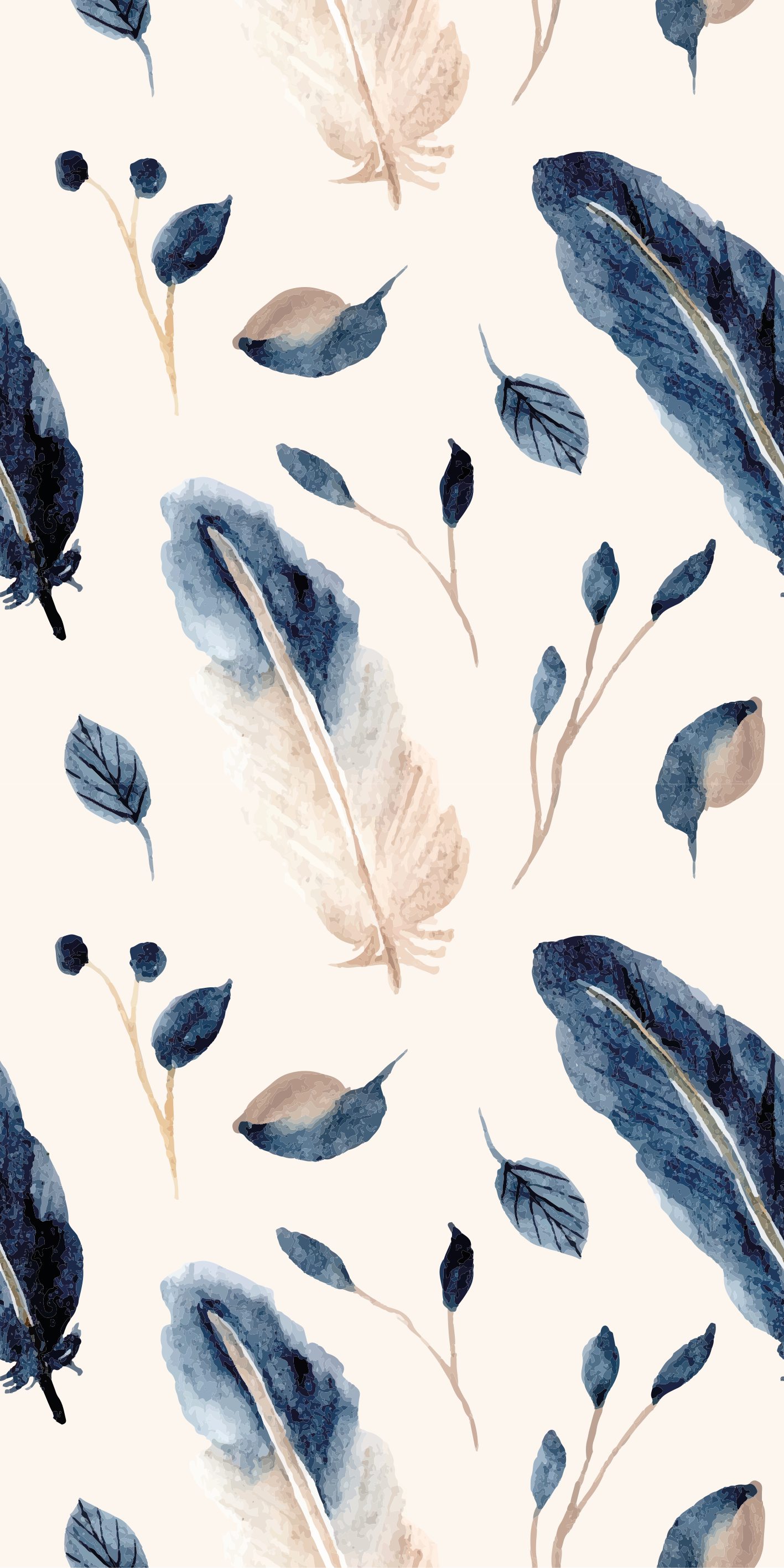 Tapis vinyle cuisine feuilles et plumes volantes - TenStickers