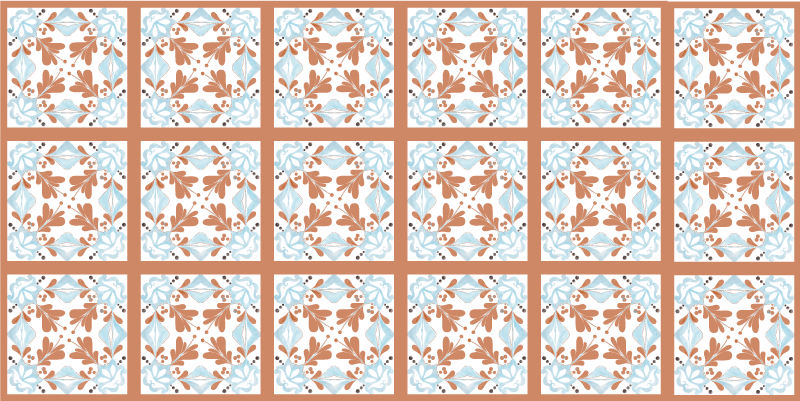 Tapis vinyle cuisine carreaux floraux méditerranéens - TenStickers