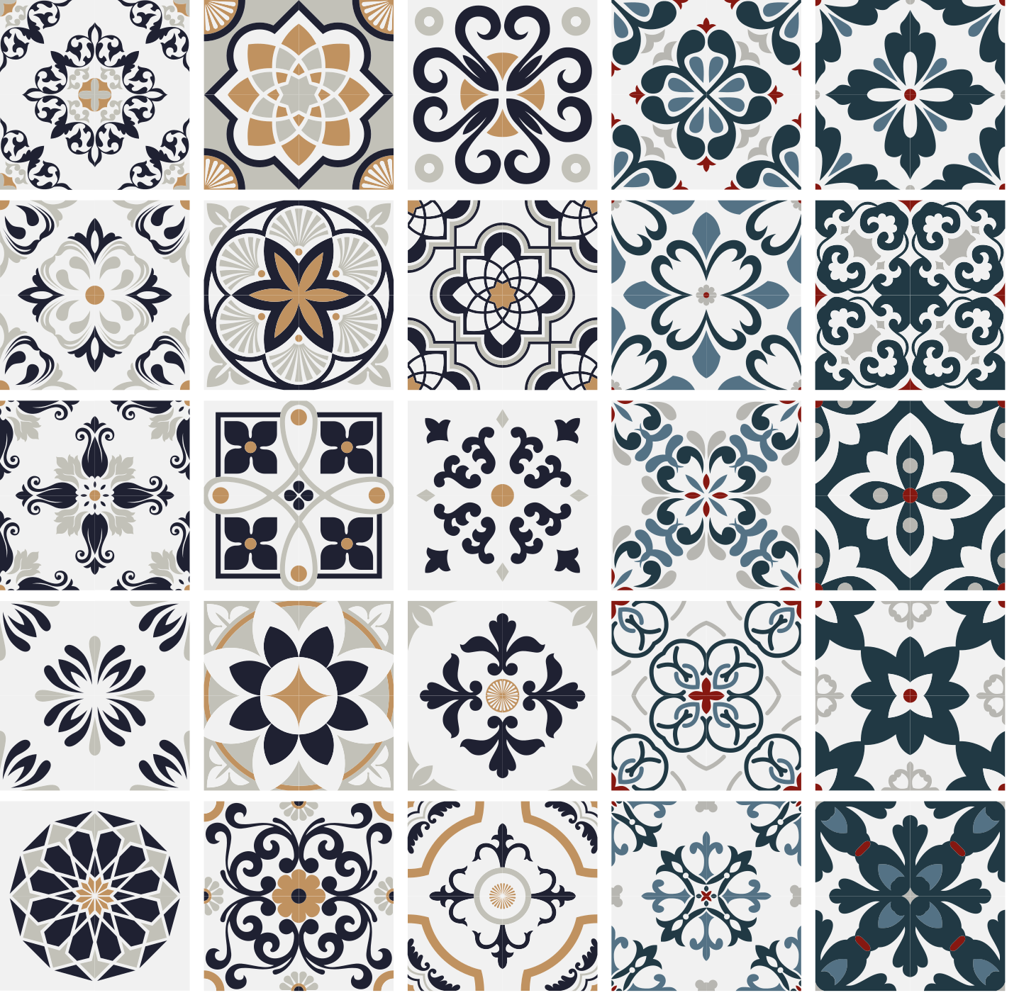 Tapis vinyle cuisine autocollants carreaux vintage - TenStickers