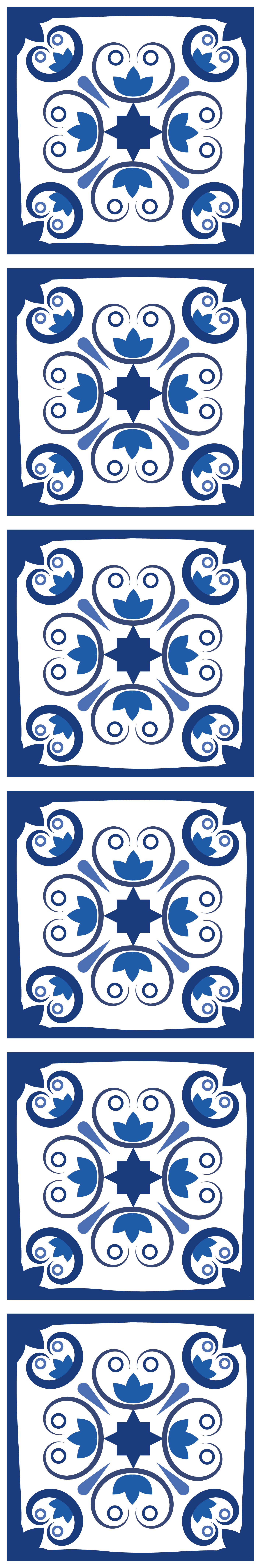 Tapis vinyle cuisine carreaux portugais bleus typiques - TenStickers