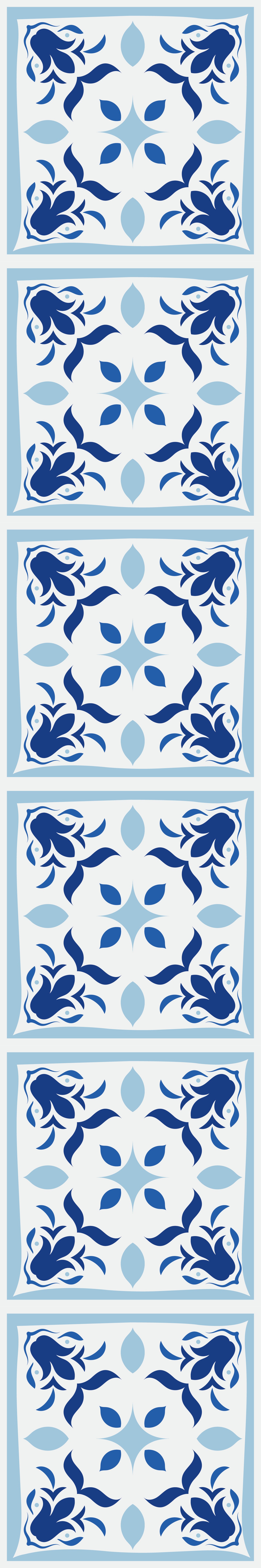 Tapis vinyle cuisine motifs de fleurs portugaises - TenStickers