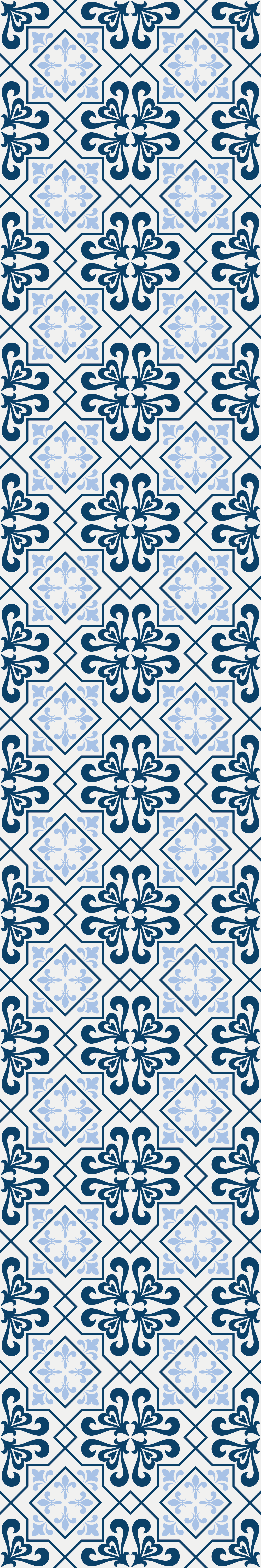 Tapis vinyle cuisine carreaux portugais bleus typiques - TenStickers
