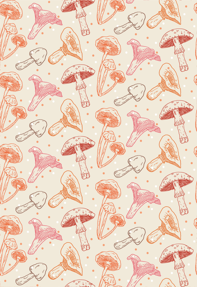Tapis vinyle cuisine ensemble de champignons aquarelle - TenStickers