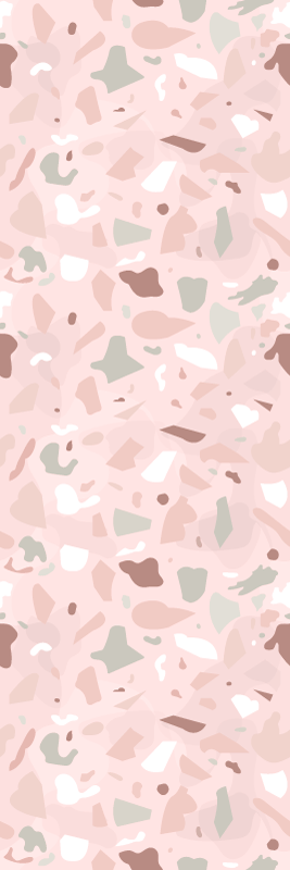 Tapis vinyle cuisine motif terrazzo nuances roses - TenStickers