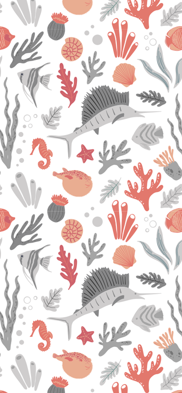 Tapis vinyle chambre illustration de la vie marine - TenStickers
