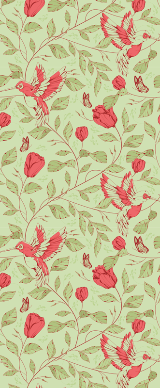 Tapis vinyle chambre motif tulipes rouges - TenStickers