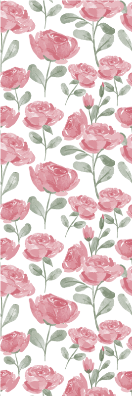 Tapis vinyle chambre motif rose vintage naturel - TenStickers